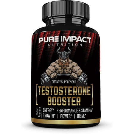 Tribulus Terrestris Testosterone Booster for Men by Pure Impact USA - 120 Capsules (Pack of 2)