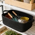 thumbnail image 4 of Woven Cotton Rope Storage Basket With Handles Decorative Rectangle Bin For Organizing Shelves Closet Pet Toys Gift Baskets Empty Box Basket White 14*10*5 In, 4 of 9