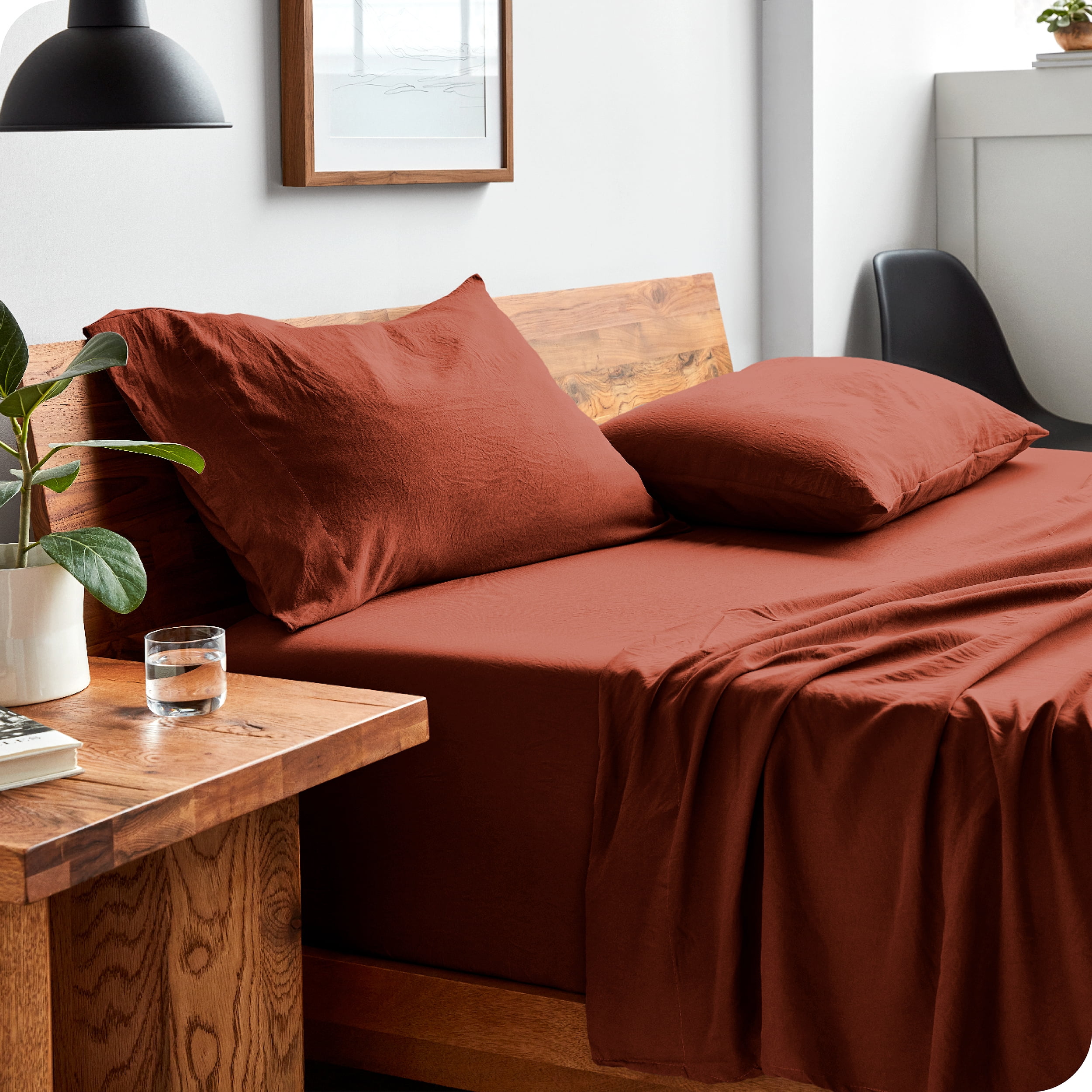 Bare Home | Sandwashed Microfiber Sheet Set King / Sandwash Rosewood