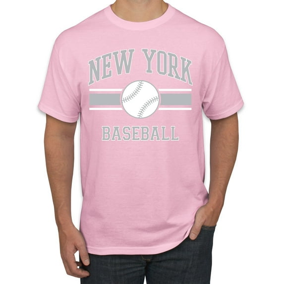 Wild Bobby City of New York NY Baseball Fantasy Fan Sports Men's T-Shirt, Light Pink, 3X-Large