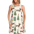 thumbnail image 1 of Xecao Robe de Noël Teckel pour Femmes Robes d'Été Décontractées Robes de Plage Sans Manches Robe Évasée avec Poches, 1 of 7