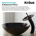 KRAUS Copper Brown Glass Bathroom Vessel Sink and Waterfall Faucet