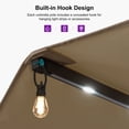 thumbnail image 6 of PURPLE LEAF 14ft Patio Umbrella with Solar Lights Double-Sided Outdoor Umbrella with Base and Crank Rectangle Market Table Umbrella for Pool Deck Backyard Garden, Khaki, 6 of 11