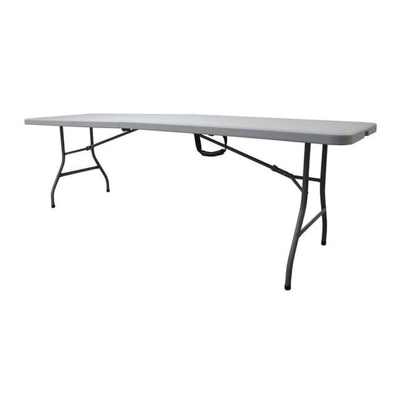 Rectangle Folding Table, 30" W, 96" L, 29" H, Blow Molded Polyethylene Top, Gray