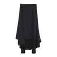 thumbnail image 5 of Pink Season High-Waist Elastic Waistband Irregular Split Hem Thickened Leggings Skirt Women Fake Two Piece Fleece Lining Maxi Skort, 5 of 8