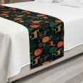 thumbnail image 2 of Autumn Bed Runner, Wild Forest Season Gazelle Deer Fall Colors Leaves Pattern Composition, Decorative Accent Bedding Scarf for Hotels Homes and Guestrooms, King, Amber and Jade Green, by Ambesonne, 2 of 2