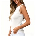 thumbnail image 3 of Dwellite Sleeveless Sweater Tops for Women Summer Dressy Crew Neck Knit Tank Tops Spring Business Casual Work Shirts Blouses White M, 3 of 4
