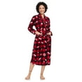 thumbnail image 4 of ANLIQI Couples Matching Chritsmas Robes Soft Fleece Red Plaid Robe Long Cozy Warm Bathrobe with Pockets (Womens,RP, L), 4 of 5
