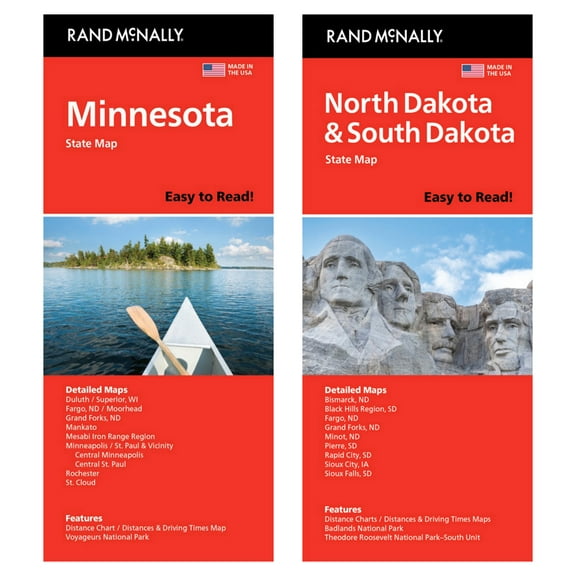 Rand McNally State Maps: Minnesota and North Dakota/South Dakota (2 Maps)