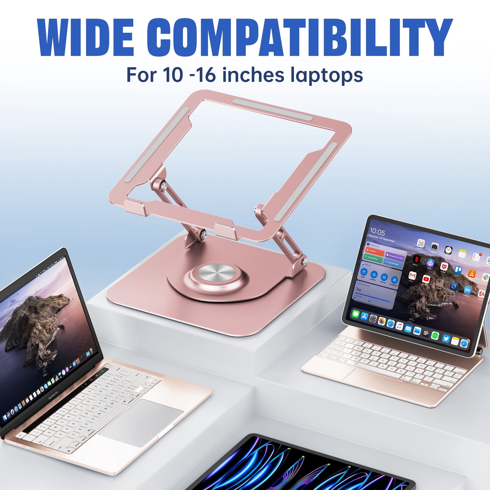 Laptop Stand for Desk, JOYEKY Aluminium Alloy 360°  Adjustable Ergonomic Riser for 10-16" Laptops
