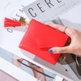 thumbnail image 1 of ShenMo Women's Wallet High-end Mini Short Cute Compact Coin Purse Wallet，RED, 1 of 5