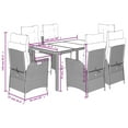 thumbnail image 4 of vidaXL 7 Piece Garden Dining Set with Cushions Black Poly Rattan, 4 of 5