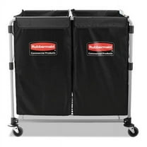 Rubbermaid Commercial 2 to 4 Bushel Cart Collapsible X-Cart, Black & Silver