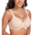 thumbnail image 3 of Exerin Women's Minimizer Full Coverage Underwire U-Back Unlined Plus Size Bra(40D,Beige), 3 of 6