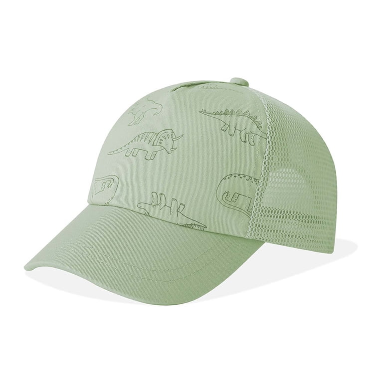 Duoyeree Toddler Baseball Cap - Dinosaur Print & Solid Colors, Adjustable Velcro, Sun Protection For Babies & Kids