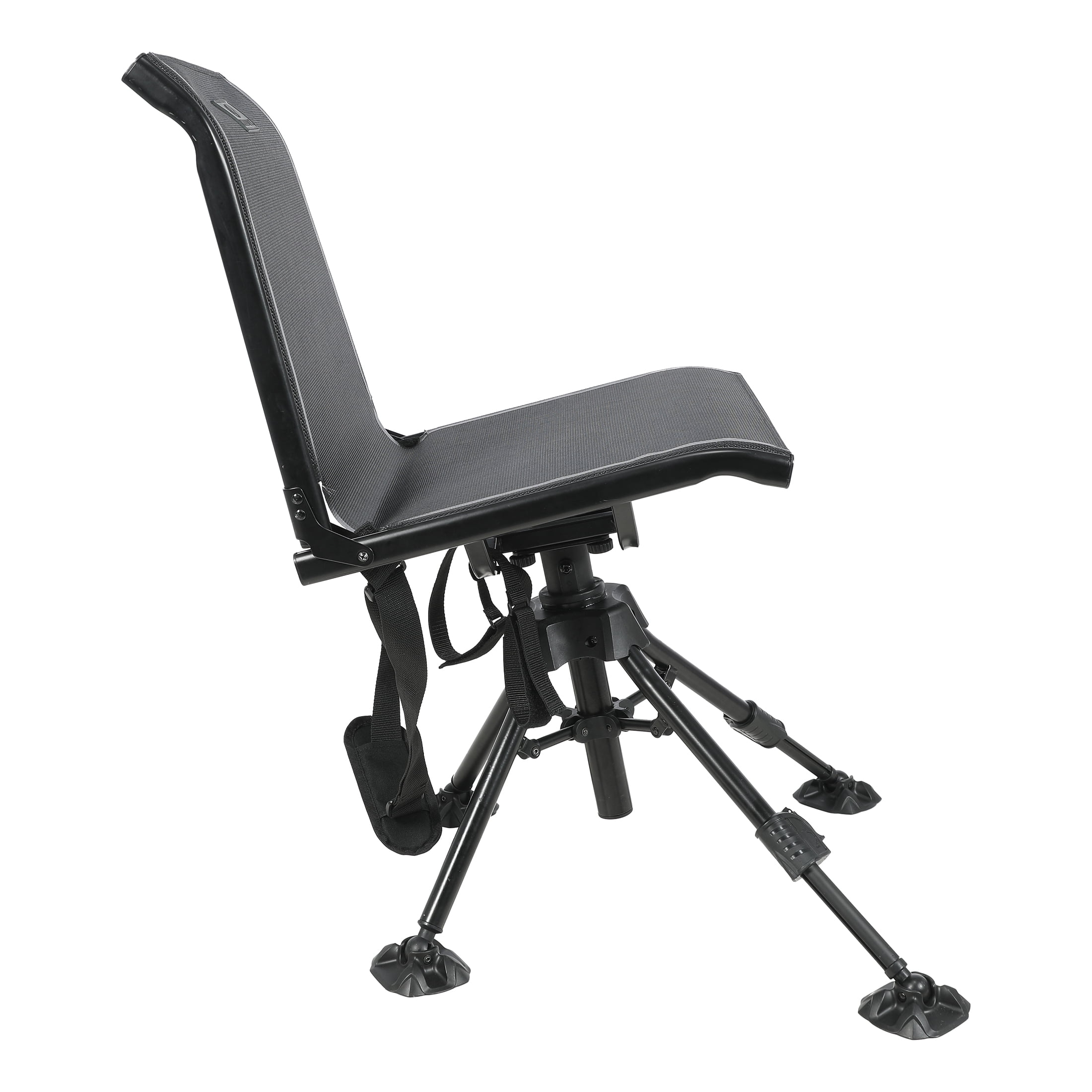Mossy Oak 360 Degree Swivel Blind Chair with Adjustable Legs, Black