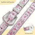 thumbnail image 5 of WHIPPY Kid's Western Rhinestone Belt for Girls Boys Cowboy Cowgirl Leather Belts, 5 of 7