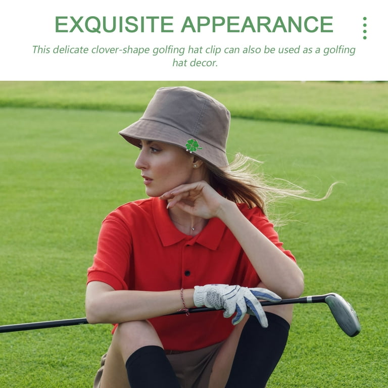 1PC Golfing Hat Clip Clover-shape Clip for Golfing Hat Four-leaf Clovers  Decor