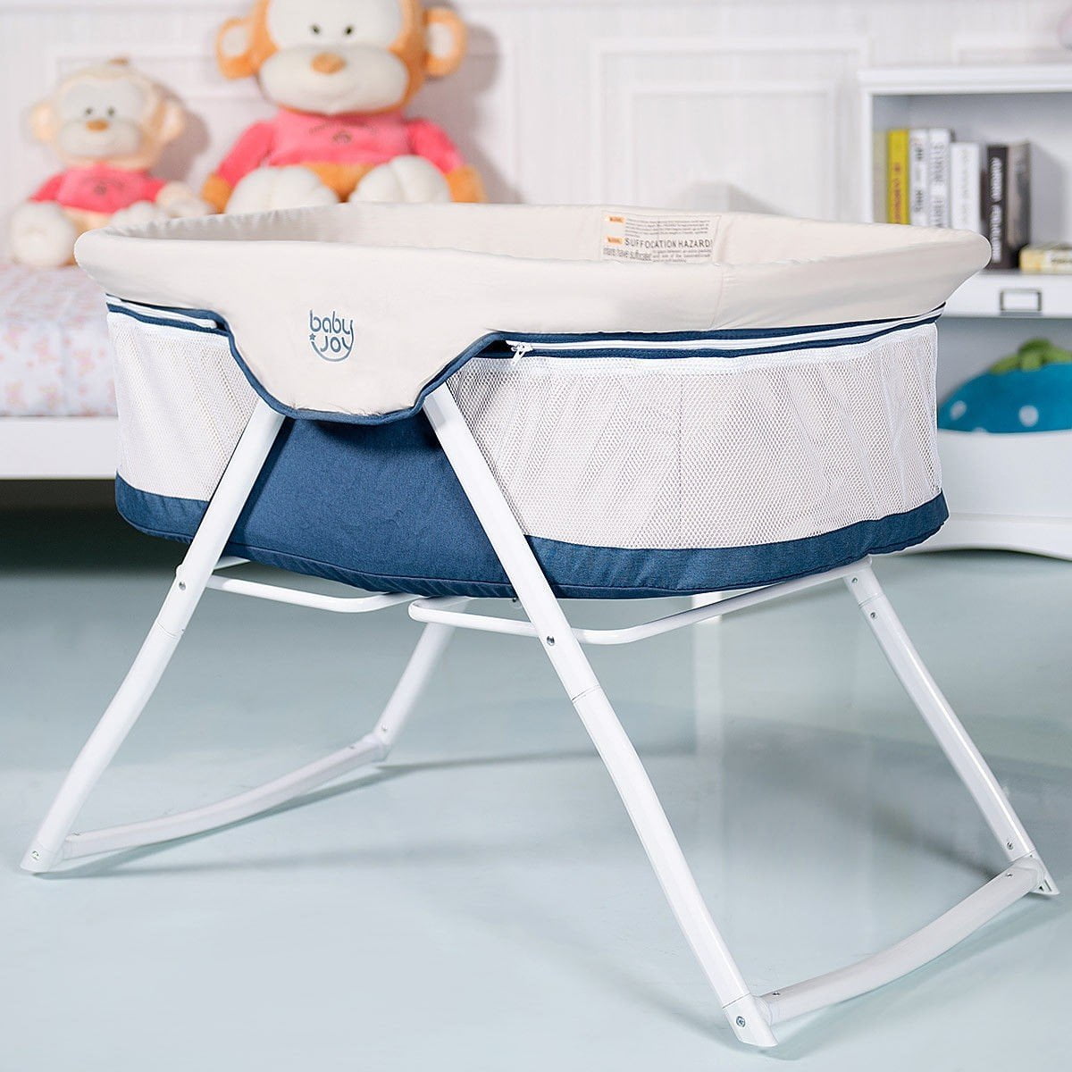 Portable Newborn Rocking Foldaway Baby Crib Beige Walmart Canada