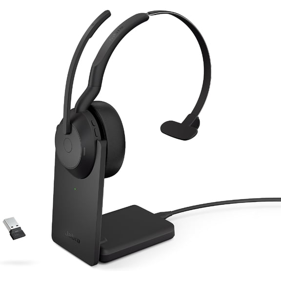 Pre-Owned Jabra Evolve2 55 - Link390a UC Mono with Charging Stand Wireless Headset / Music Headphones