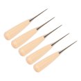 thumbnail image 3 of Wooden Handle Awl, Multipurpose Stainless Steel Safe Leather Scratch Awl 10Pcs High Strength Portable  for Marking for DIY Sewing, 3 of 7