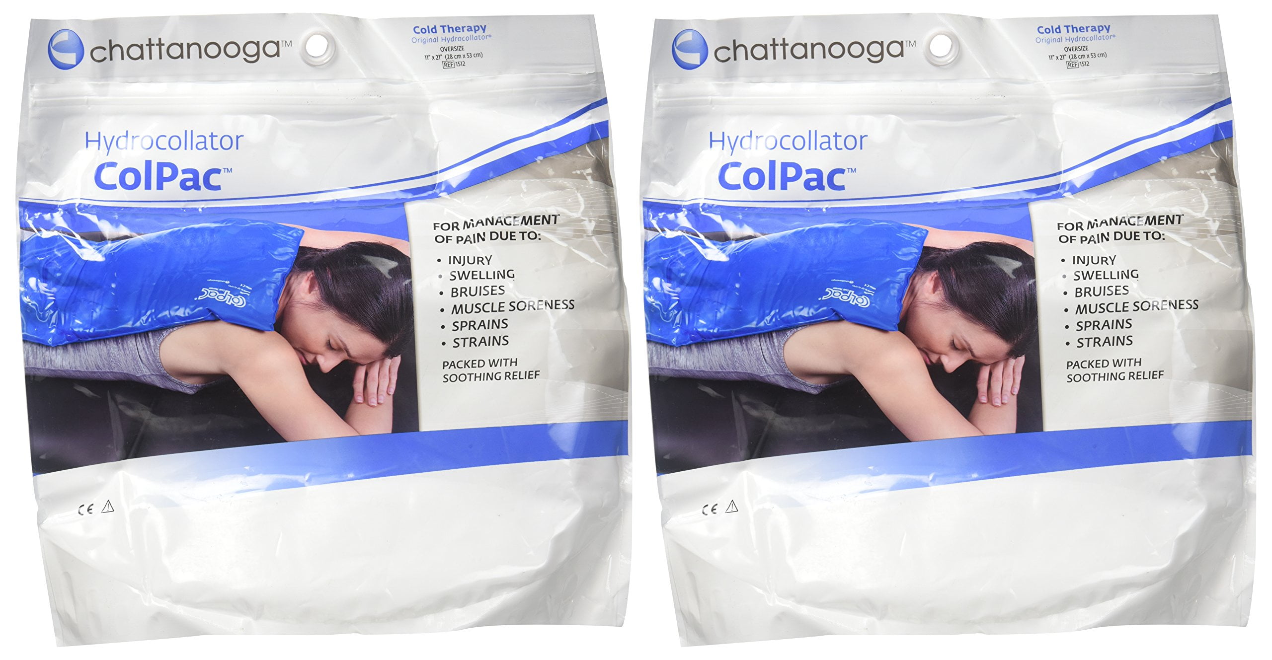 Chattanooga ColPac Blue Vinyl Ice Pack (2 Pack) - Oversize, 11x21 Inch