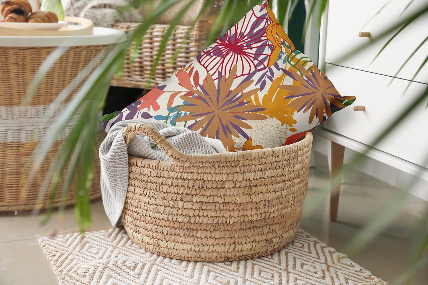 20" x 14" Simply Daisy Jumble Floral Polyester Accent Pillow, Scallion Qty 1