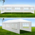 thumbnail image 5 of 10'x30' Outdoor Garden Gazebo Wedding Party Tent with 8 Removable Sidewalls, Large Canopy Marquee with 2 Zipper Windows, Parking Shed, for Household, Wedding, BBQ, Party, 5 of 8