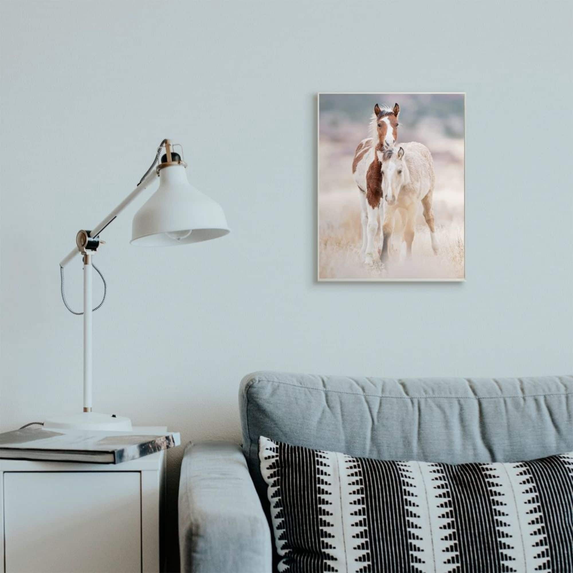 Stupell Industries Calm Horses in Muted Beige Meadow Photograph Design by PHBurchett
