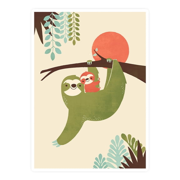 Image Conscious Momma Sloth And Baby Sticker -Jay Fleck Designs, Vinyl Sticker