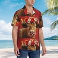 thumbnail image 3 of Balery White And Red Daisy Cow Camisas hawaianas de manga corta para hombre, camisas playeras de corte holgado, camisas de vacaciones con botones,Medium, 3 of 7
