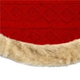 thumbnail image 2 of Kurt Adler 48-Inch Red Knit Tree Skirt with Tan Faux Fur Border, 2 of 3