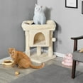 thumbnail image 3 of SSyao Cat Scratching Posts with Bed, 23.5 Inches Cat Kitten Scratcher Featuring with Sisal Scratch Posts, Interactive Dangling Ball for Indoor Large Cats, Beige, 3 of 7