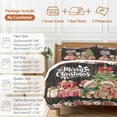 thumbnail image 6 of Christmas Bedding Duvet Cover Set Twin Size 4 Pieces Winter Xmas Cats Trees Gifts Flowers Brown Woods Bedding Set with Zipper Closure, 1 Comforter Cover 68x86 Inches 1 Flat Sheet & 2 Pillow Cases, 6 of 7