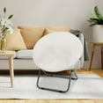 thumbnail image 6 of TISHITA Round Saucer Chair Cover Anti Slip Soft Replace for Home Dining Room Bedroom White, 6 of 8