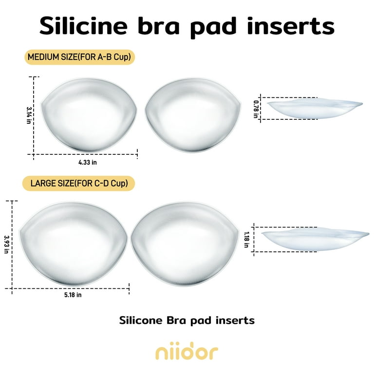 Niidor Women's Reusable Push-up Pads Silicone Bra Inserts With Silicone  Nipple Covers