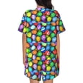 thumbnail image 3 of Picia Colorful Easter Eggs1 Pajamas Sets for Women Soft Short-Sleeved Pjs with Lounge Shorts Two Piece Sleepwear-4X-Large, 3 of 9