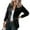 Black, variant on hgsbede Women's Fashion Casual Lapel Collar Button Pocket Temperament Motorcycle Jacket Leather Jacket Coat