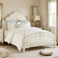 thumbnail image 6 of Pemberly Row Full Bed with Floral Motif Carvings & Turned Legs in Antique White, 6 of 12