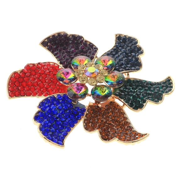 Large Crystal Flower Brooch