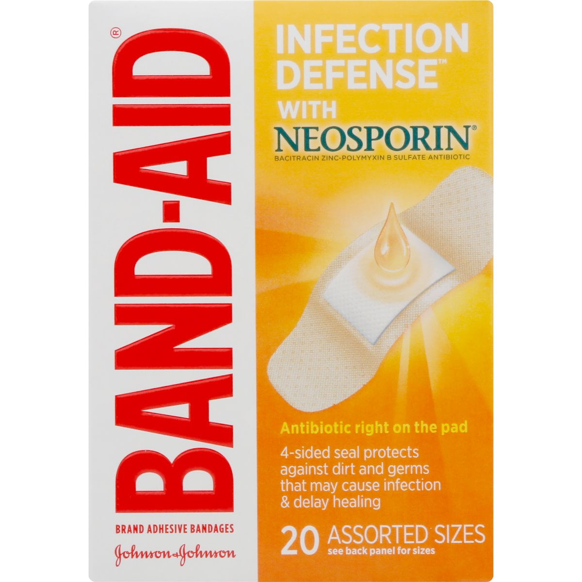 Band-Aid Neosporin Adhesive Bandages, One-Step Infection Protection, 20ct