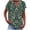 Green D, variant on Taqqpue Womens Cotton Linen Shirts Short Sleeve V-Neck Button Blouse Tops Floral Print Loose Fit Casual Plus Size Tees