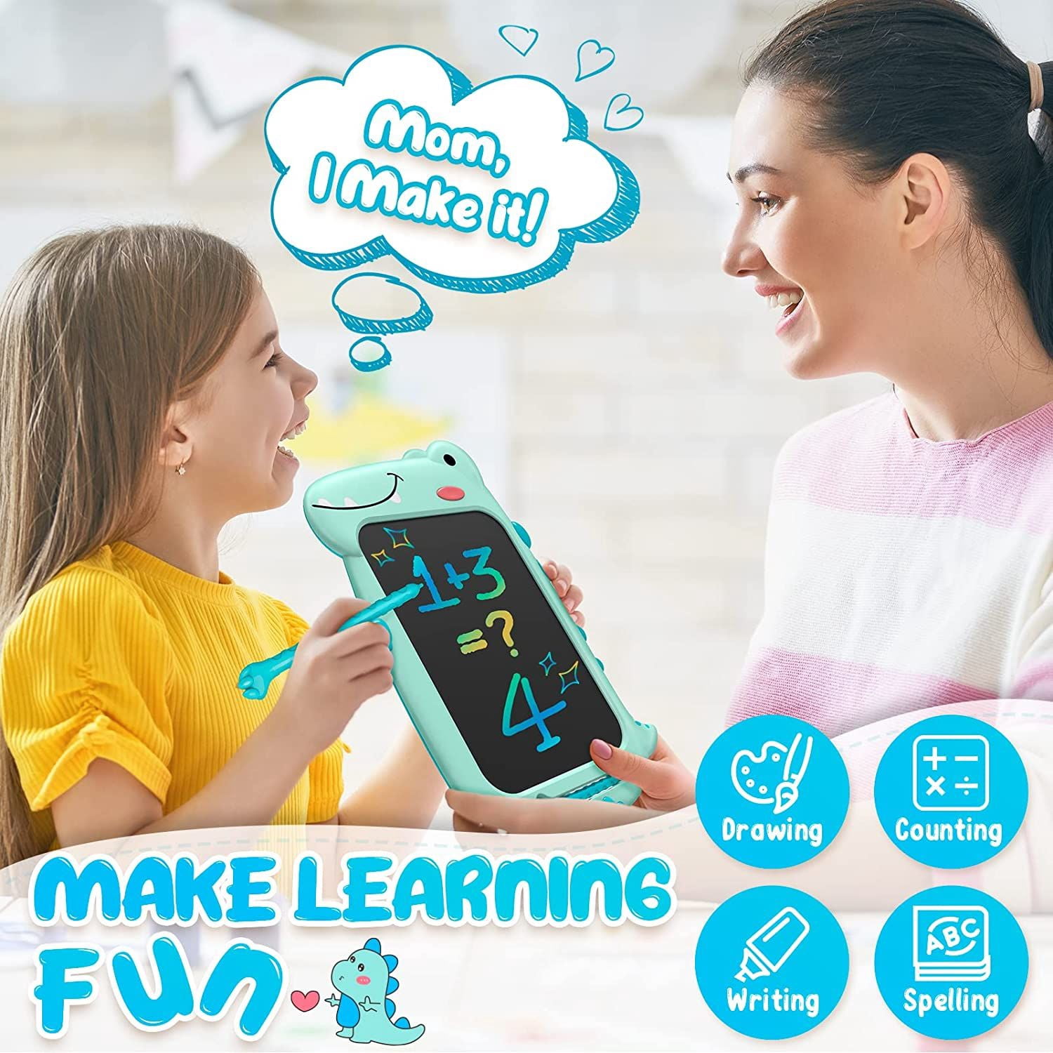 CHEERFUN LCD Writing Tablet for Kids Gift, 10" Dinosaur Doodle Board Toddlers Toys for Boys Girls
