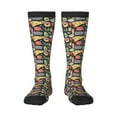 thumbnail image 2 of Lsque Doodle Food Printed Crew Socks Men's Women's LightWeight Thin Casual Calf Socks ,Knee High Socks,Cotton Socks, 2 of 9