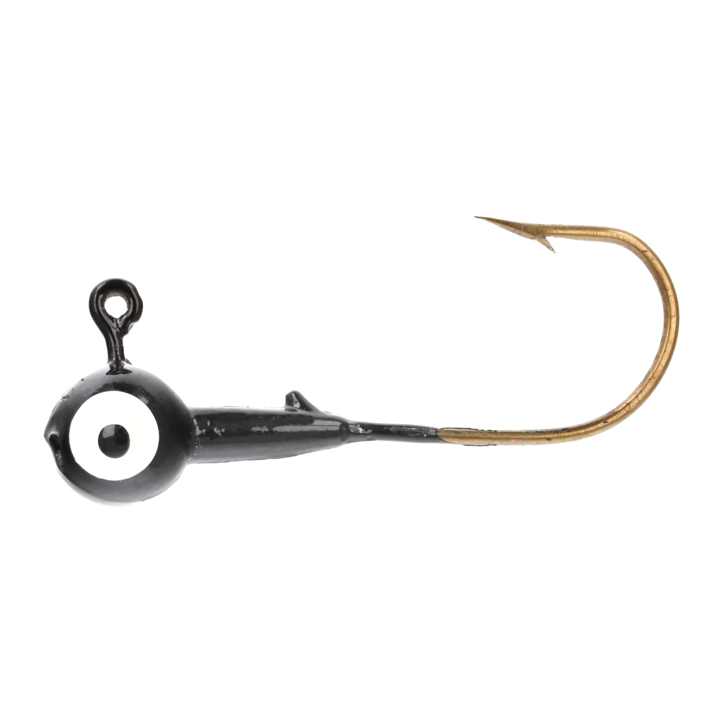 (2 pack) Eagle Claw Ball Head Fishing Jig, Black with White Eye, 1/16 oz., 10 Count