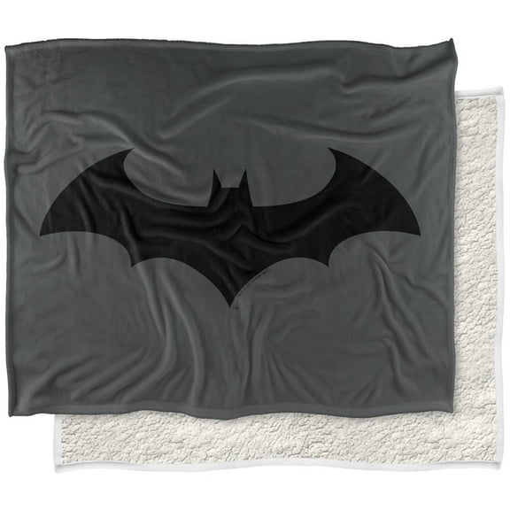 Batman Blanket, 50"x60", Shadow Bat Logo Silky Touch Sherpa Back Super Soft Throw Blanket