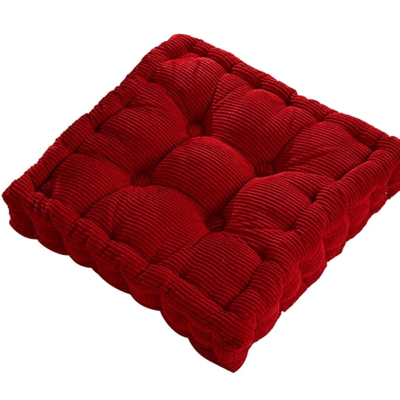 office Chair Cushion for Butt, Meditation Pillow, office Chair Seat Cushion, 16X16 in Square, 3 in Thick, Burgundy, Corduroy Cover, Chair Cushion for office Chair, Computer Chair