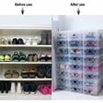thumbnail image 5 of Caja de zapatos apilable de 12 piezas, caja de zapatos de plástico transparente, sólida y transpirable con puerta frontal para zapatillas de deporte de talla 39 - Transparente, 5 of 5