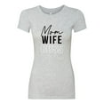 thumbnail image 2 of Wild Bobby, Mom Wife Boss Mother's Day Womens Slim Fit Junior Tee, Heather Grey, XX-Large, 2 of 6