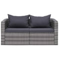 thumbnail image 2 of vidaXL Garden Corner Sofas 2 pcs Grey Poly Rattan, 2 of 5